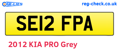 SE12FPA are the vehicle registration plates.