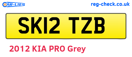 SK12TZB are the vehicle registration plates.