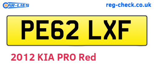 PE62LXF are the vehicle registration plates.