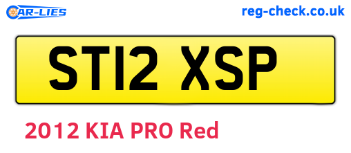 ST12XSP are the vehicle registration plates.
