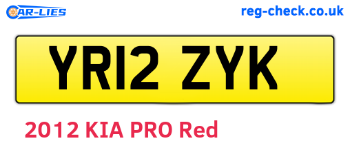 YR12ZYK are the vehicle registration plates.