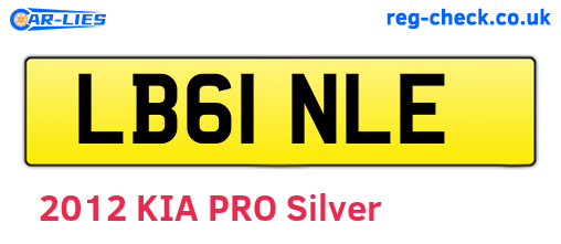 LB61NLE are the vehicle registration plates.