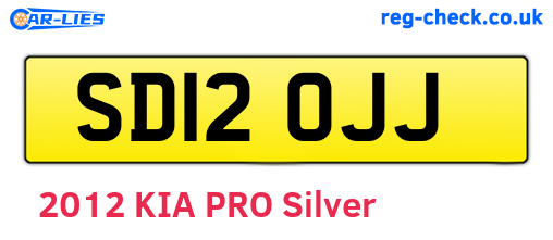 SD12OJJ are the vehicle registration plates.