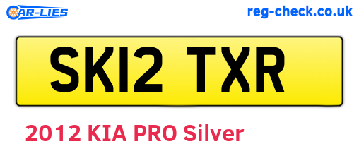 SK12TXR are the vehicle registration plates.