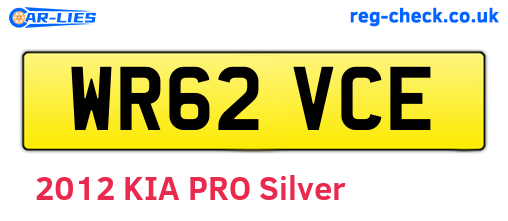 WR62VCE are the vehicle registration plates.