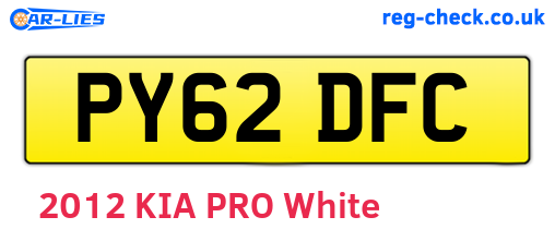 PY62DFC are the vehicle registration plates.
