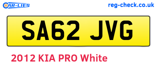 SA62JVG are the vehicle registration plates.