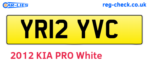 YR12YVC are the vehicle registration plates.
