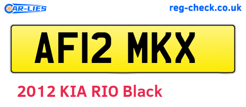 AF12MKX are the vehicle registration plates.