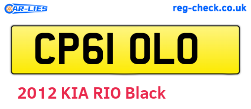 CP61OLO are the vehicle registration plates.