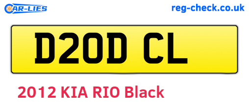 D20DCL are the vehicle registration plates.
