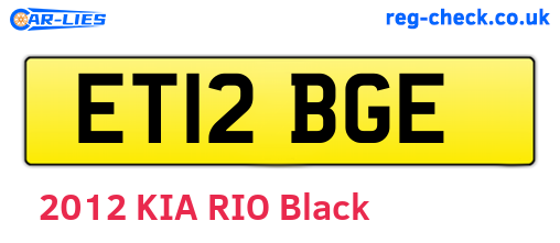 ET12BGE are the vehicle registration plates.