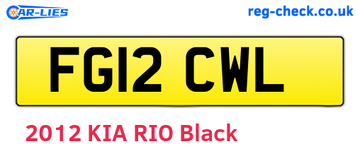FG12CWL are the vehicle registration plates.