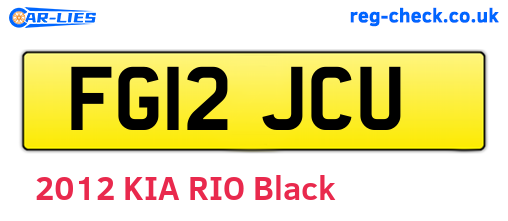 FG12JCU are the vehicle registration plates.