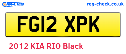 FG12XPK are the vehicle registration plates.