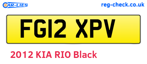 FG12XPV are the vehicle registration plates.