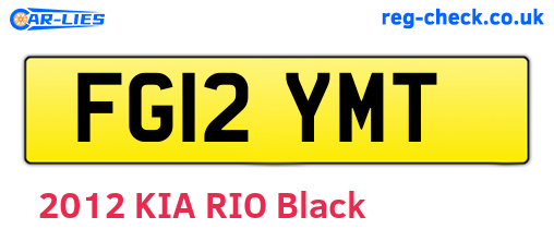 FG12YMT are the vehicle registration plates.
