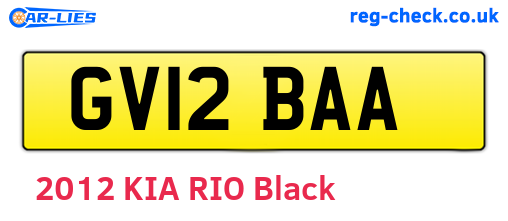 GV12BAA are the vehicle registration plates.