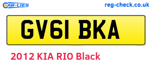 GV61BKA are the vehicle registration plates.