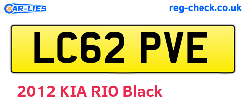LC62PVE are the vehicle registration plates.
