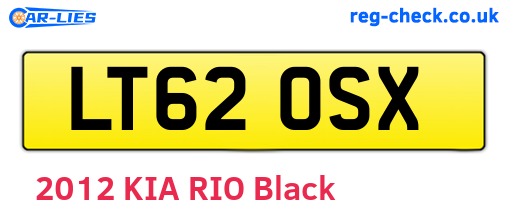 LT62OSX are the vehicle registration plates.