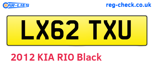 LX62TXU are the vehicle registration plates.