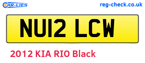 NU12LCW are the vehicle registration plates.