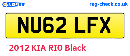 NU62LFX are the vehicle registration plates.