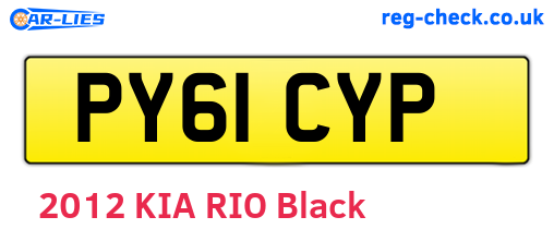 PY61CYP are the vehicle registration plates.