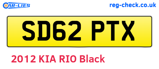 SD62PTX are the vehicle registration plates.