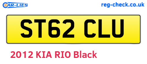 ST62CLU are the vehicle registration plates.
