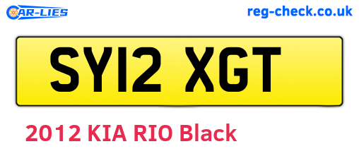 SY12XGT are the vehicle registration plates.