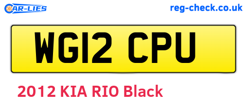 WG12CPU are the vehicle registration plates.