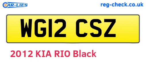 WG12CSZ are the vehicle registration plates.