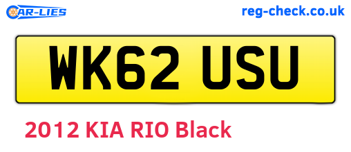 WK62USU are the vehicle registration plates.
