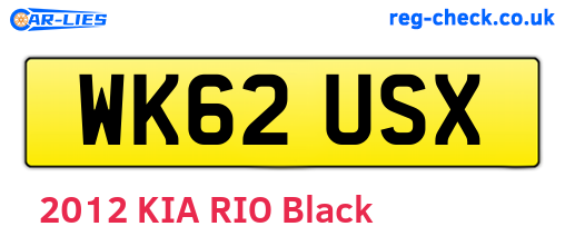 WK62USX are the vehicle registration plates.