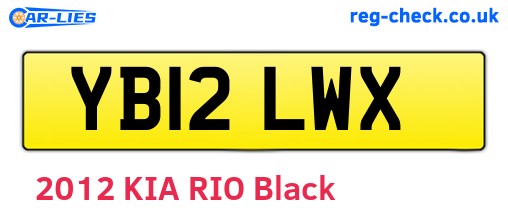 YB12LWX are the vehicle registration plates.