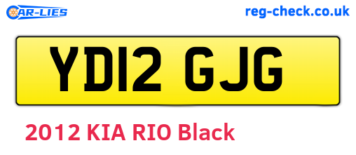 YD12GJG are the vehicle registration plates.