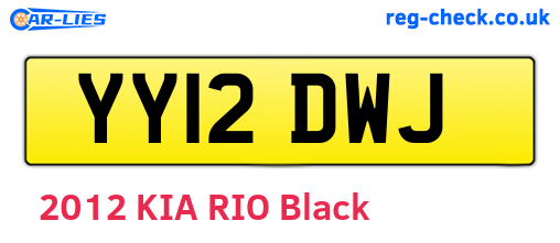 YY12DWJ are the vehicle registration plates.