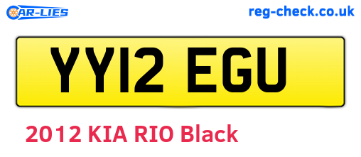 YY12EGU are the vehicle registration plates.