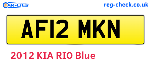 AF12MKN are the vehicle registration plates.
