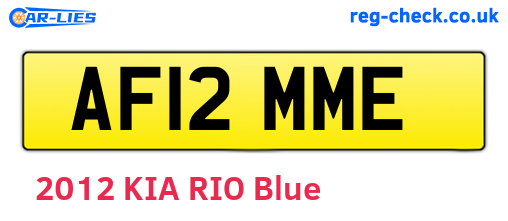 AF12MME are the vehicle registration plates.
