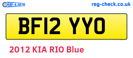 BF12YYO are the vehicle registration plates.