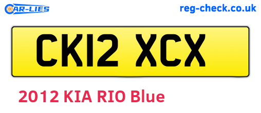 CK12XCX are the vehicle registration plates.