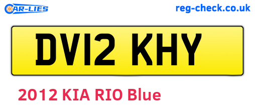 DV12KHY are the vehicle registration plates.