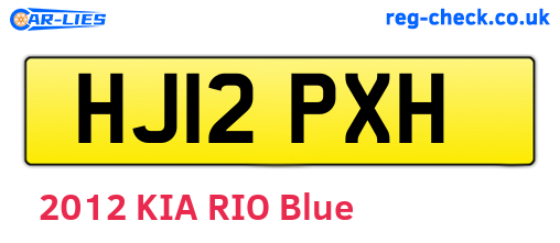 HJ12PXH are the vehicle registration plates.