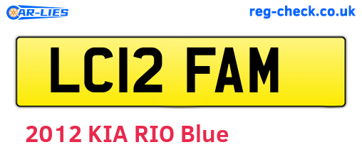 LC12FAM are the vehicle registration plates.