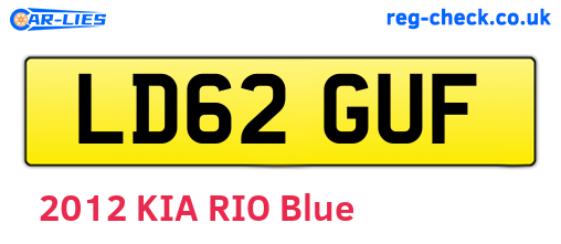 LD62GUF are the vehicle registration plates.