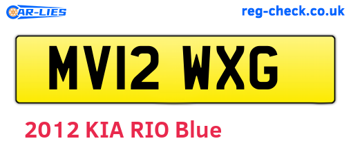 MV12WXG are the vehicle registration plates.