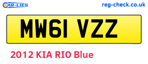MW61VZZ are the vehicle registration plates.